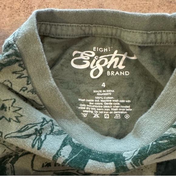 Eighty Eight- Dinosaur Print Kids Shirt with Pocket Size 4 - Picture 3 of 3